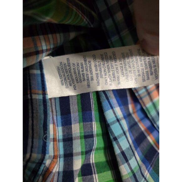 Chaps Mens Plaid Button-Down Shirt 3XB/3XLT Easy Care Cotton/Polyester Blend Wit - Picture 6 of 6